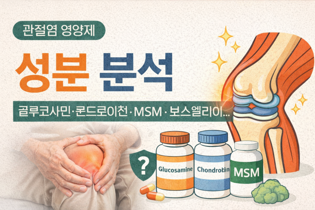 관절염 영양제 성분 분석:어떤 성분이 실제로 도움이 될까? 1 관절염 영양제 성분 분석